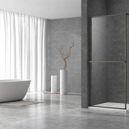 Douchewand - 90 x 200 cm – Gun Metal – Nano Coating – Geïntegreerd Handdoekrek