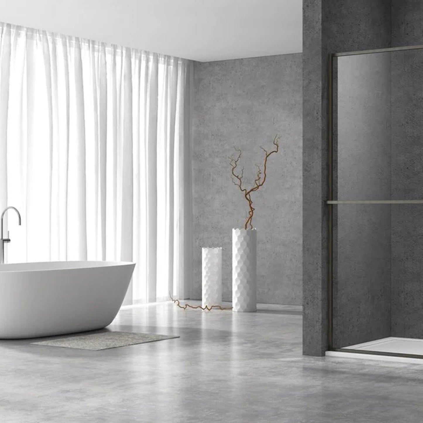 Douchewand - 100 x 200 cm – Gun Metal – Nano Coating – Geïntegreerd Handdoekrek