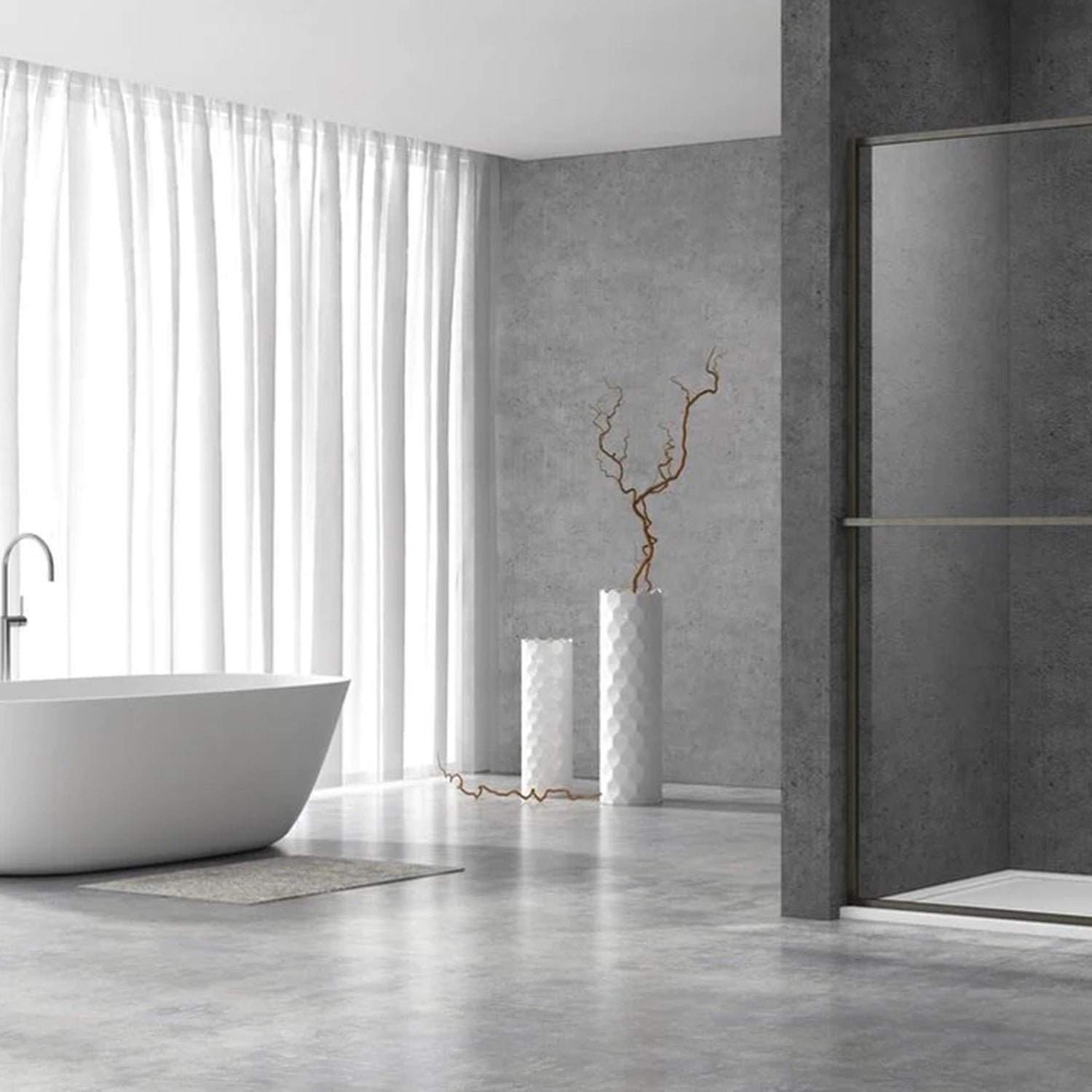 Douchewand - 100 x 200 cm – Gun Metal – Nano Coating – Geïntegreerd Handdoekrek