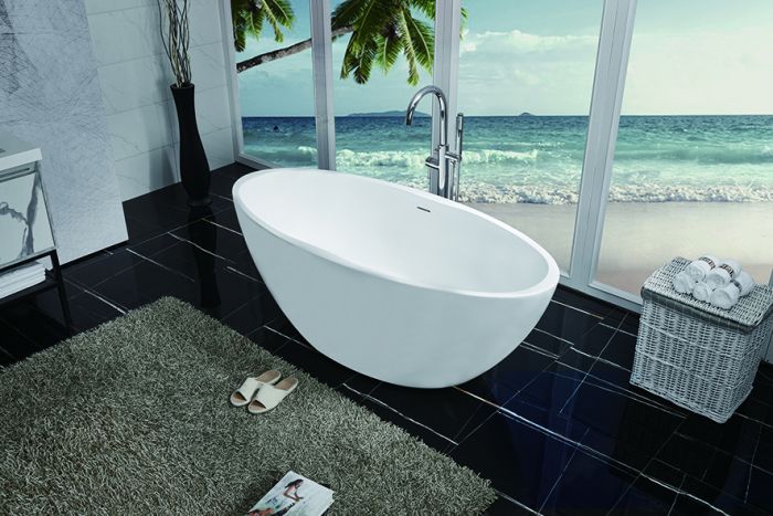 Kleinmann Vrijstaand Bad Mat Wit 170×78 cm Ovaal