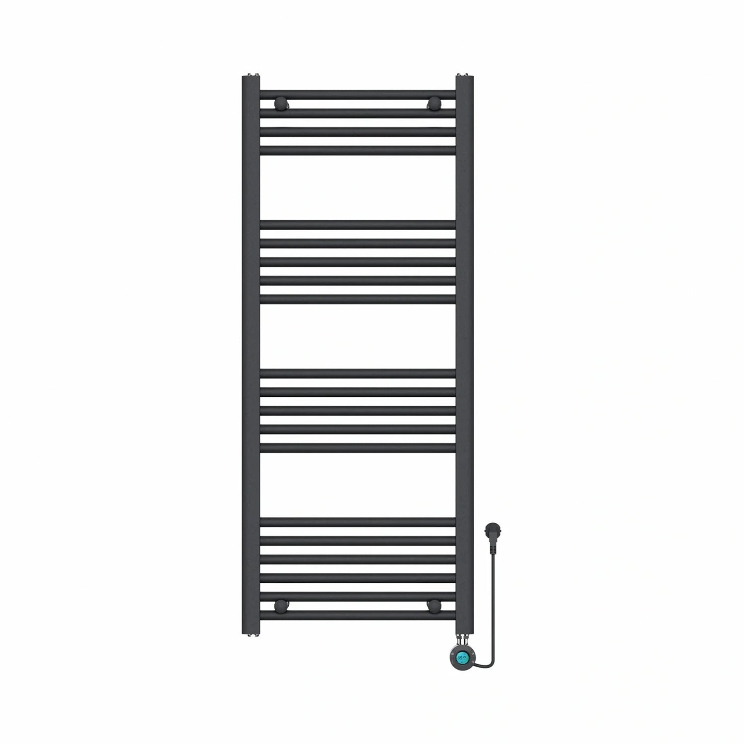 Elektrische Handdoekradiator – Met thermostaat – 120 x 50 cm – Mat zwart – 500 Watt