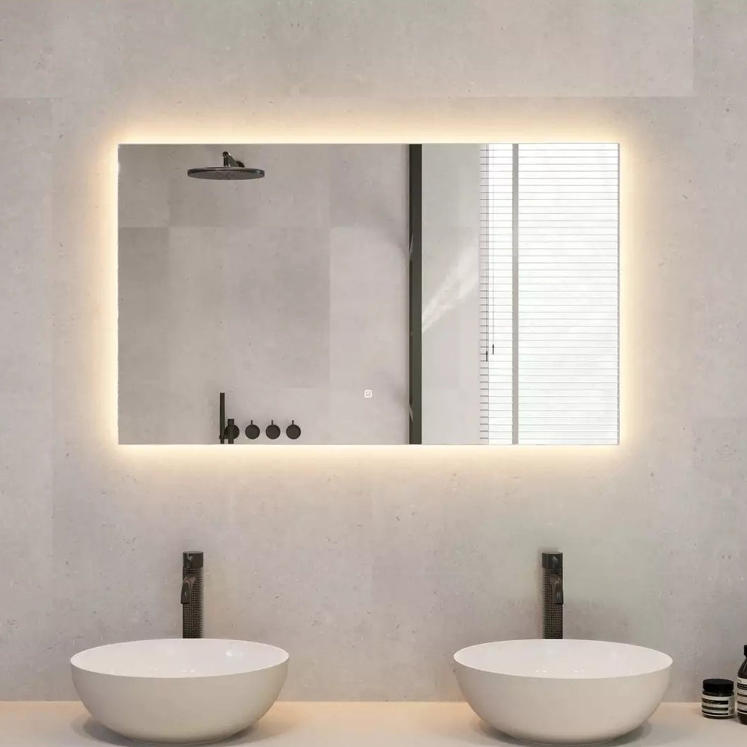 Spiegel Rechthoek Frameloos 140 x 80 cm - Anti-Condens & LED Dimbaar