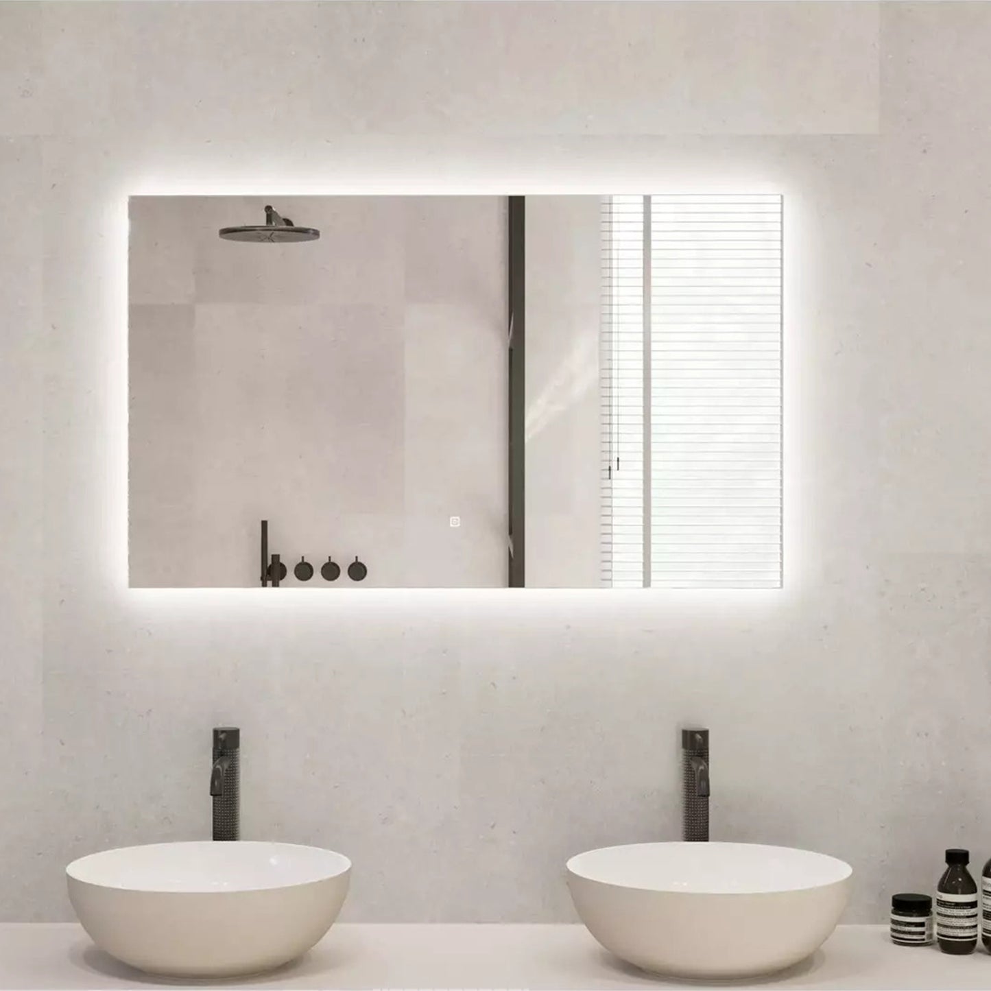 Spiegel Rechthoek Frameloos 100 x 80 cm - Anti-Condens & LED Dimbaar