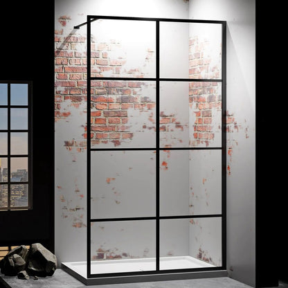 Douchewand – 110 x 200 cm - Mat Zwart – Nano Coating – Raster