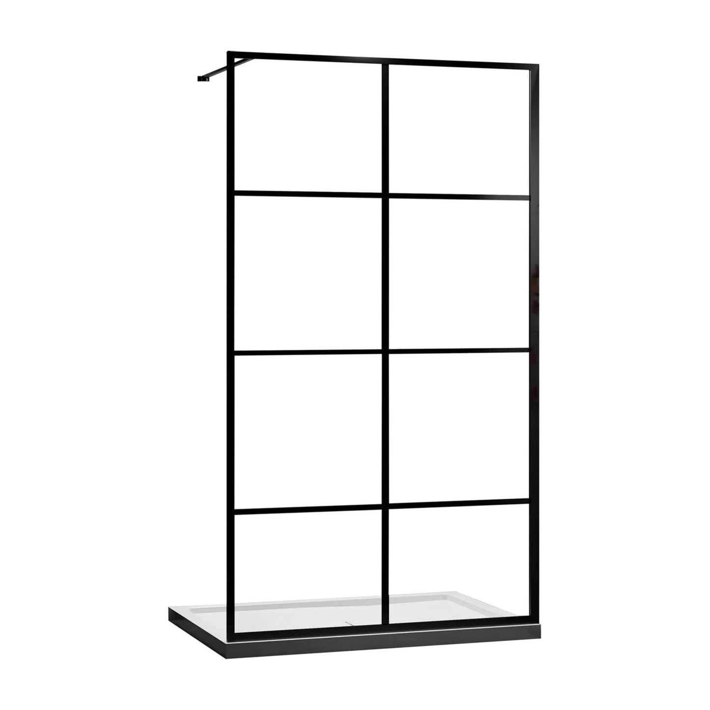 Douchewand – 110 x 200 cm - Mat Zwart – Nano Coating – Raster