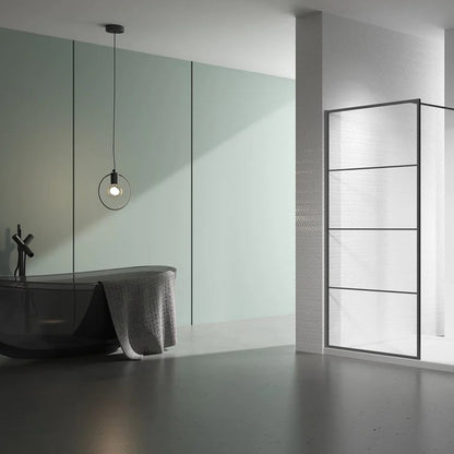 Douchewand – 90 x 200 cm - Mat Zwart – Nano Coating – Veiligheidsglas