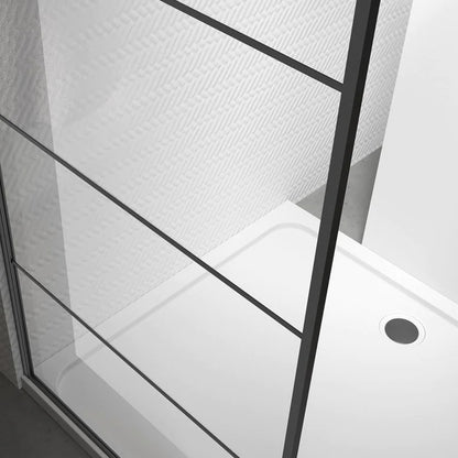 Douchewand – 90 x 200 cm - Mat Zwart – Nano Coating – Veiligheidsglas