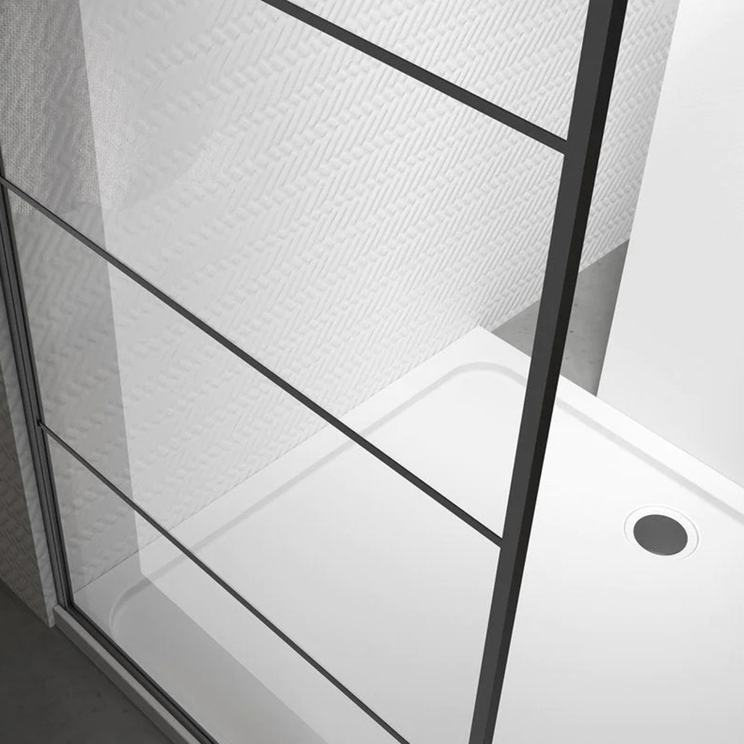 Douchewand – 110 x 200 cm - Mat Zwart – Nano Coating – Veiligheidsglas
