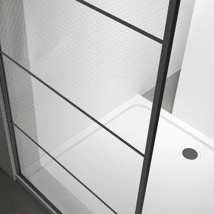 Douchewand – 110 x 200 cm - Mat Zwart – Nano Coating – Veiligheidsglas