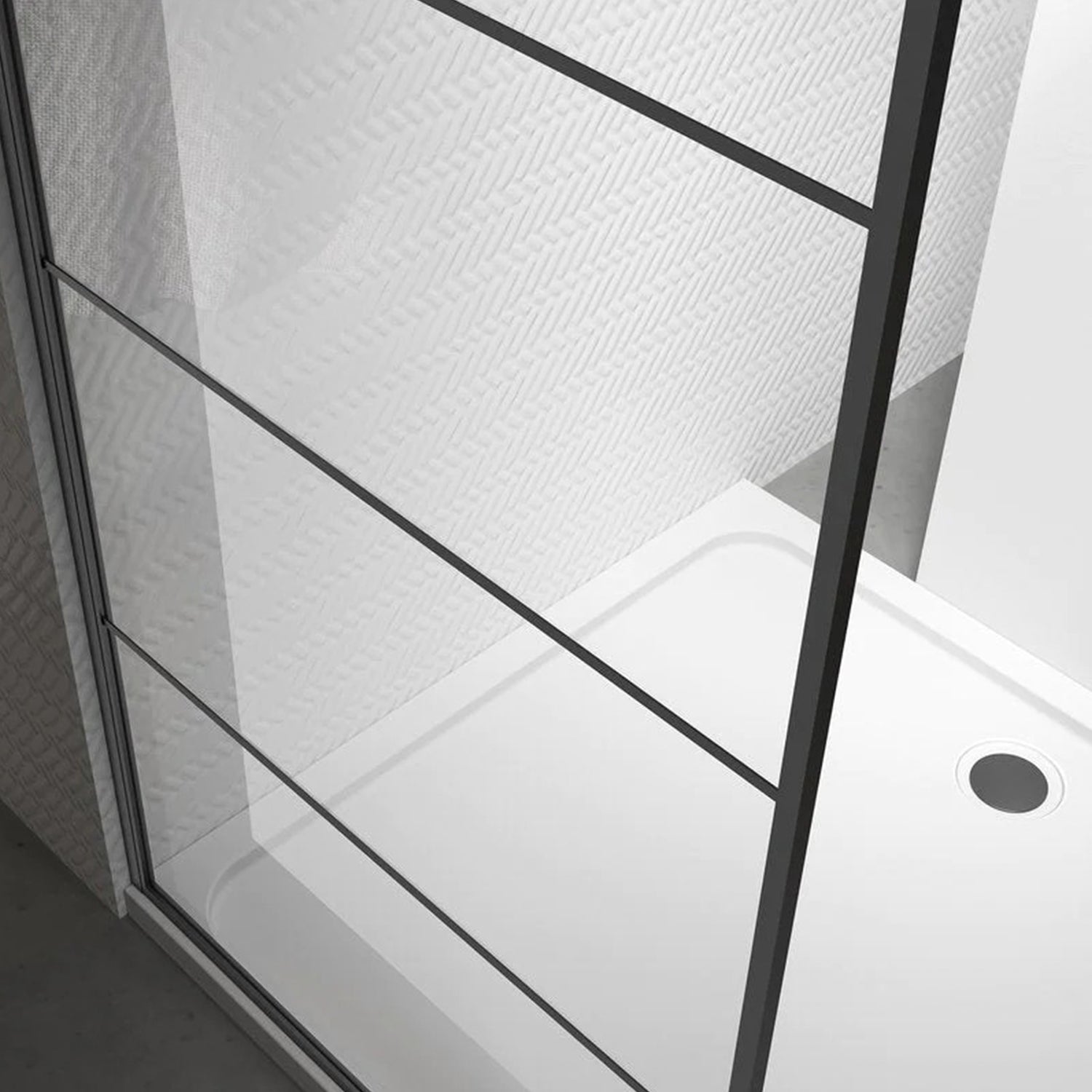 Douchewand – 100 x 200 cm - Mat Zwart – Nano Coating – Veiligheidsglas