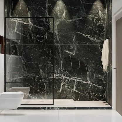Douchewand – 100 x 200 cm - Mat Zwart – Nano Coating – Veiligheidsglas