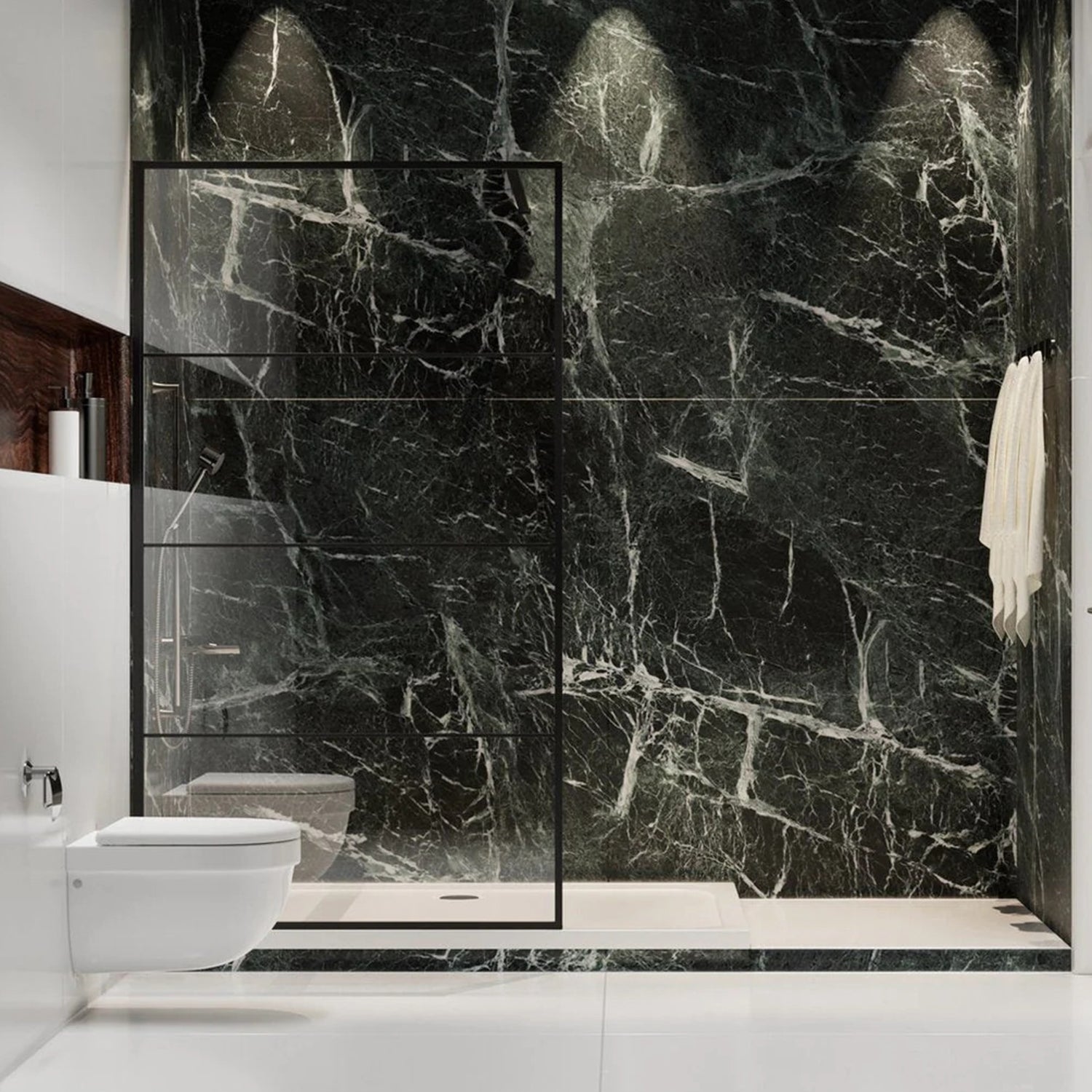 Douchewand – 110 x 200 cm - Mat Zwart – Nano Coating – Veiligheidsglas