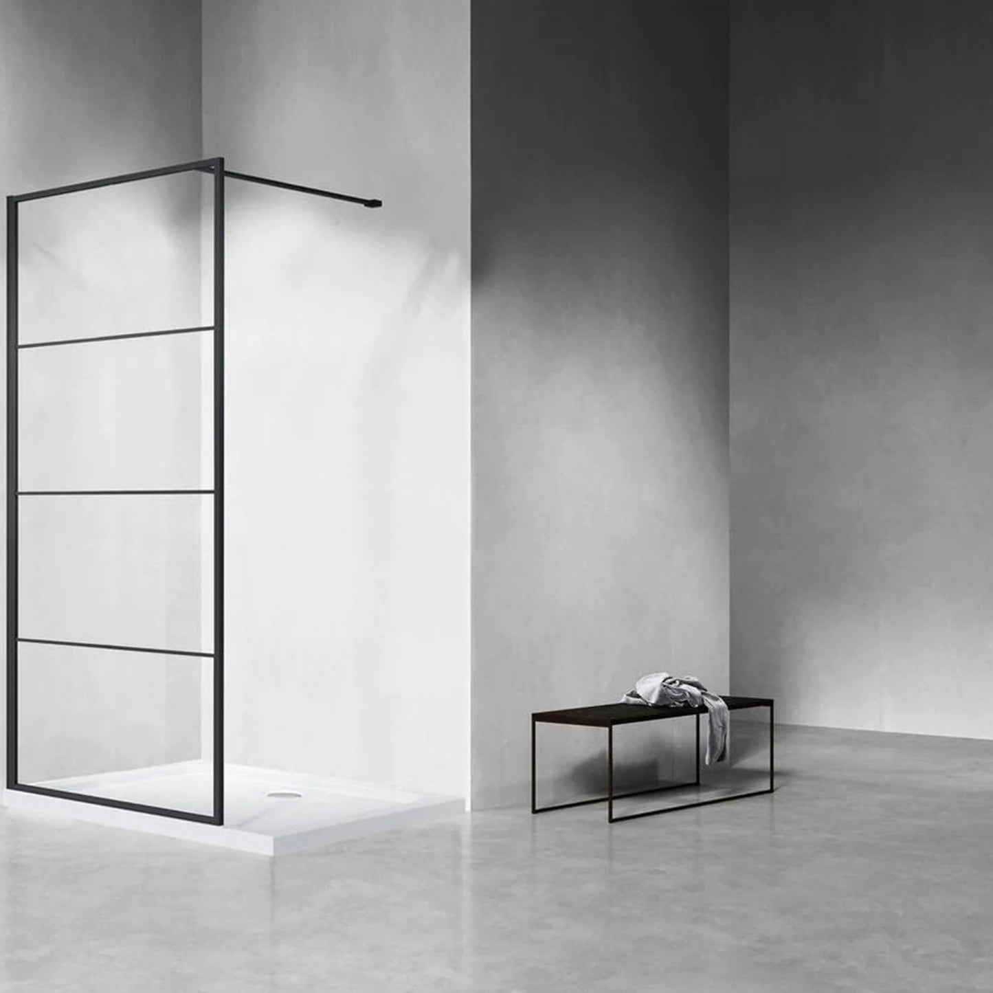 Douchewand – 90 x 200 cm - Mat Zwart – Nano Coating – Veiligheidsglas