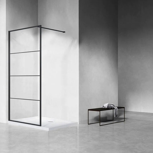 Douchewand – 100 x 200 cm - Mat Zwart – Nano Coating – Veiligheidsglas