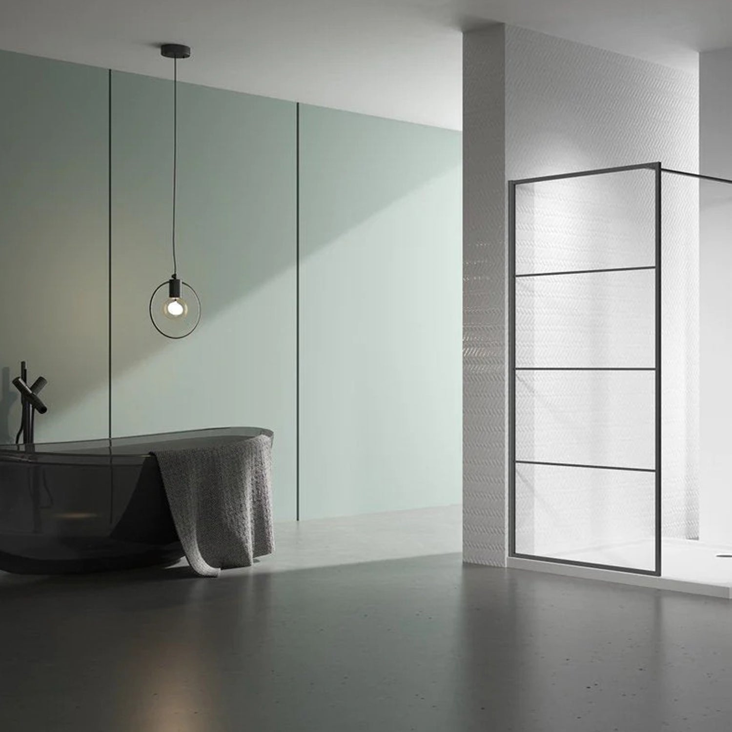Douchewand – 110 x 200 cm - Mat Zwart – Nano Coating – Veiligheidsglas
