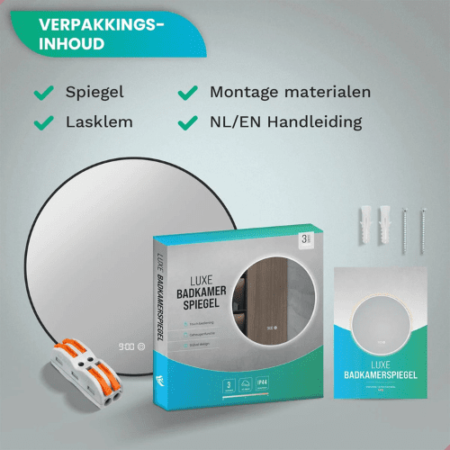 Badkamerspiegel Rond Frameloos 80 cm - Anti-Condens & Dimbaar Led