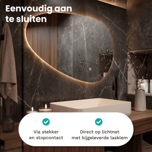 Badkamerspiegel Frameless Asymmetrisch 120x75cm