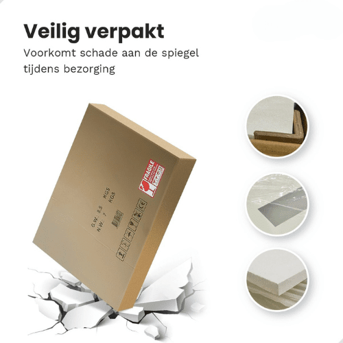Badkamerspiegel Ovaal Zwart 60 x 90 cm - Anti-Condens & Dimbaar Led